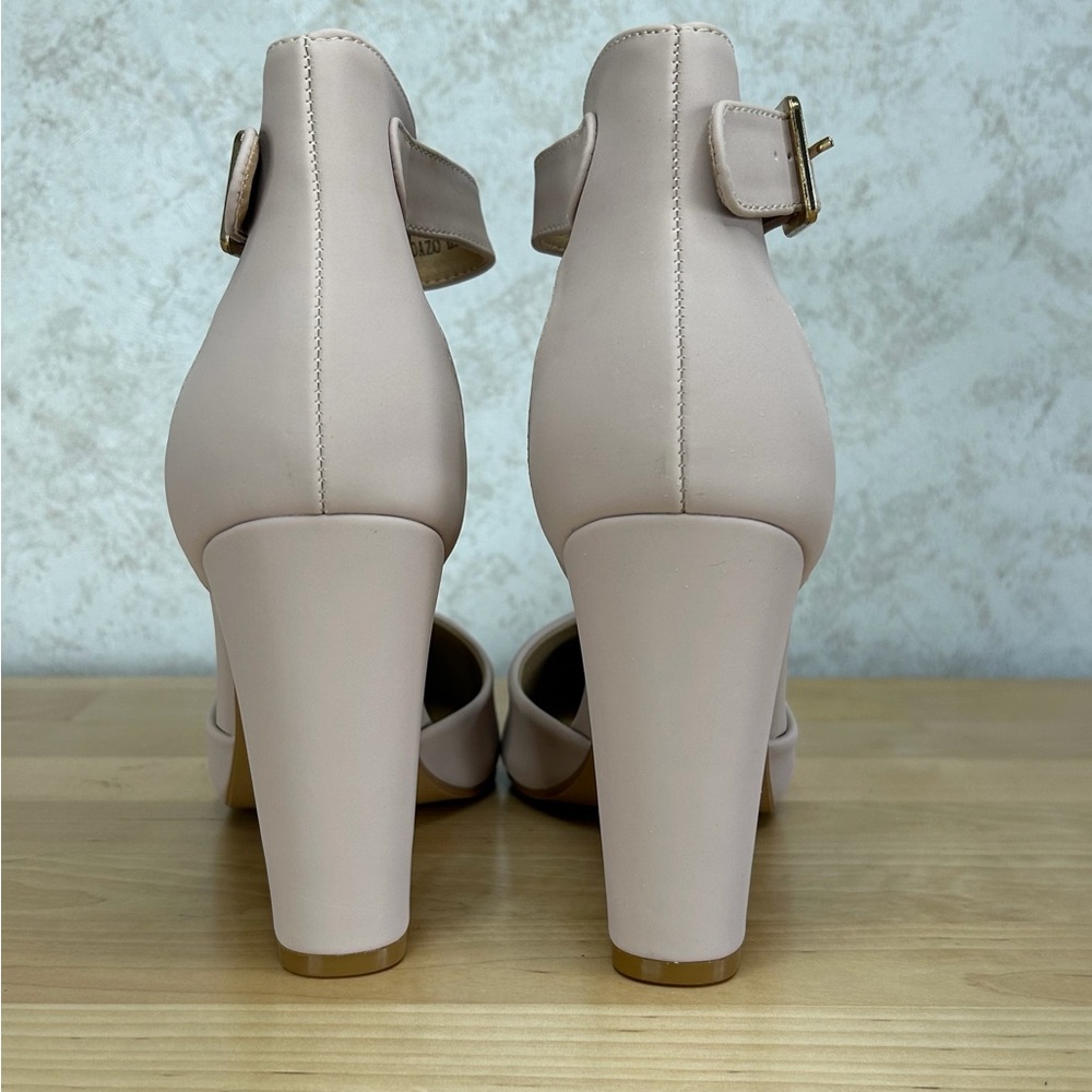 IDIFU Pedazo Nude Nubuck Ankle Strap Block Heels Size 9 NIB - Picture 6 of 11